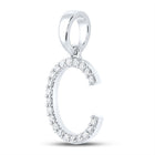 10kt White Gold Diamond Initial C Pendant - Personalized Elegance and Sparkling Brilliance - Splendid Jewellery