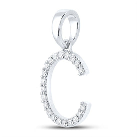 10kt White Gold Diamond Initial C Pendant - Personalized Elegance and Sparkling Brilliance - Splendid Jewellery