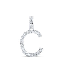 Load image into Gallery viewer, 10kt White Gold Diamond Initial Charm Pendant | Personalized Elegance - Splendid Jewellery