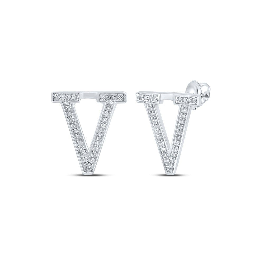 10kt White Gold Diamond Initial Earrings - Personalized Elegance by Splendid Jewellery - Splendid Jewellery