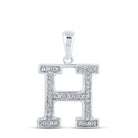 10kt White Gold Diamond Initial H Letter Pendant - Personalized Elegance - Splendid Jewellery