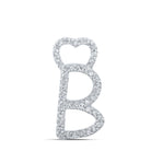10kt White Gold Diamond Initial Heart Pendant - Personalized Elegance at Its Finest - Splendid Jewellery