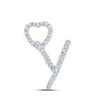 10kt White Gold Diamond Initial Heart Pendant - Personalized Jewelry for Her - Splendid Jewellery