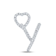 Load image into Gallery viewer, 10kt White Gold Diamond Initial Heart Pendant - Personalized Jewelry for Her - Splendid Jewellery