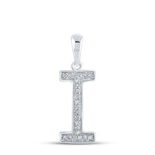 Load image into Gallery viewer, 10kt White Gold Diamond Initial I Letter Pendant - A Personalized Symbol of Elegance and Sentiment - Splendid Jewellery