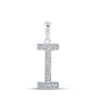 10kt White Gold Diamond Initial I Letter Pendant - A Personalized Symbol of Elegance and Sentiment - Splendid Jewellery