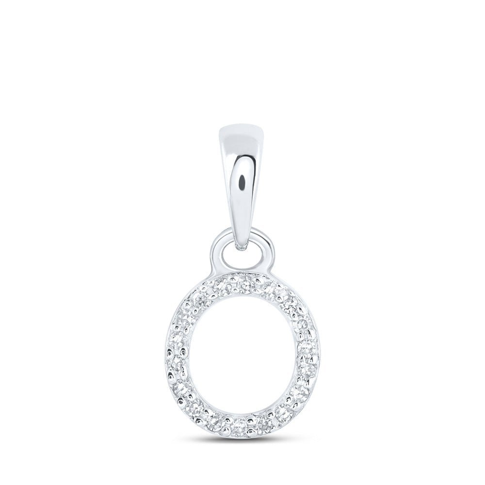 10kt White Gold Diamond Initial & Letter Pendant - Elegant and Sophisticated Jewelry Piece - Splendid Jewellery