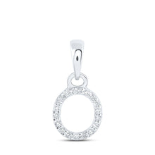 Load image into Gallery viewer, 10kt White Gold Diamond Initial &amp; Letter Pendant - Elegant and Sophisticated Jewelry Piece - Splendid Jewellery