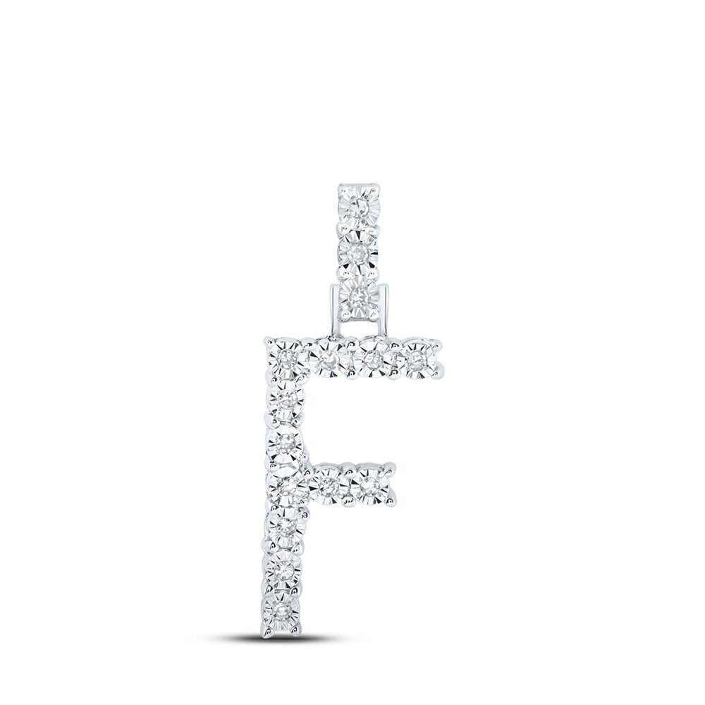 10kt White Gold Diamond Initial & Letter Pendant - Personalized Elegance - Splendid Jewellery