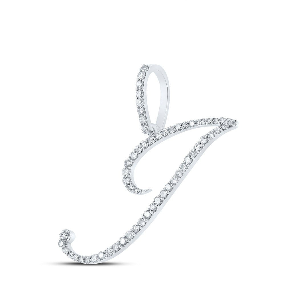 10kt White Gold Diamond Initial & Letter Pendant - Personalized Elegance - Splendid Jewellery