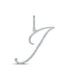 10kt White Gold Diamond Initial & Letter Pendant - Personalized Elegance - Splendid Jewellery