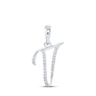 10kt White Gold Diamond Initial & Letter Pendant - Personalized Elegance - Splendid Jewellery
