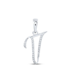10kt White Gold Diamond Initial & Letter Pendant - Personalized Elegance - Splendid Jewellery