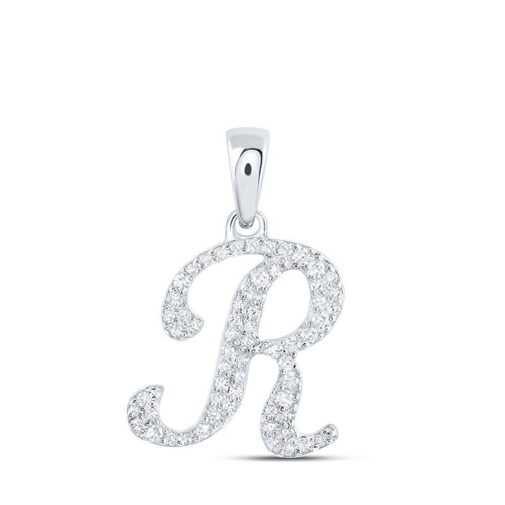 10kt White Gold Diamond Initial & Letter Pendant - Personalized Elegance - Splendid Jewellery