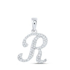 10kt White Gold Diamond Initial & Letter Pendant - Personalized Elegance - Splendid Jewellery