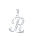 10kt White Gold Diamond Initial & Letter Pendant - Personalized Elegance - Splendid Jewellery