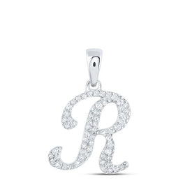10kt White Gold Diamond Initial & Letter Pendant - Personalized Elegance - Splendid Jewellery