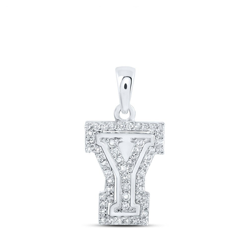 10kt White Gold Diamond Initial & Letter Pendant - Personalized Elegance - Splendid Jewellery