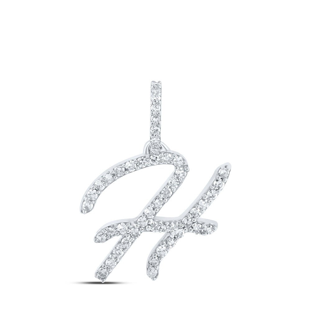 10kt White Gold Diamond Initial & Letter Pendant - Personalized Elegance - Splendid Jewellery