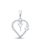 10kt White Gold Diamond Initial & Letter Pendant - Personalized Elegance - Splendid Jewellery