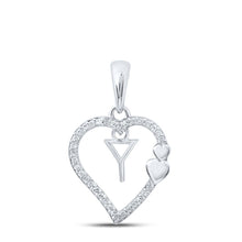 Load image into Gallery viewer, 10kt White Gold Diamond Initial &amp; Letter Pendant - Personalized Elegance - Splendid Jewellery
