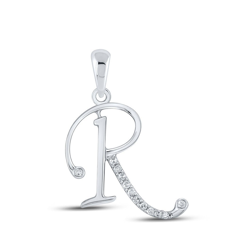 10kt White Gold Diamond Initial & Letter Pendant - Personalized Elegance and Sparkling Brilliance - Splendid Jewellery