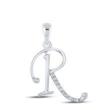 Load image into Gallery viewer, 10kt White Gold Diamond Initial &amp; Letter Pendant - Personalized Elegance and Sparkling Brilliance - Splendid Jewellery