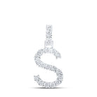 10kt White Gold Diamond Initial & Letter Pendant - Sparkling Elegance - Splendid Jewellery
