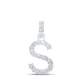 10kt White Gold Diamond Initial & Letter Pendant - Sparkling Elegance - Splendid Jewellery