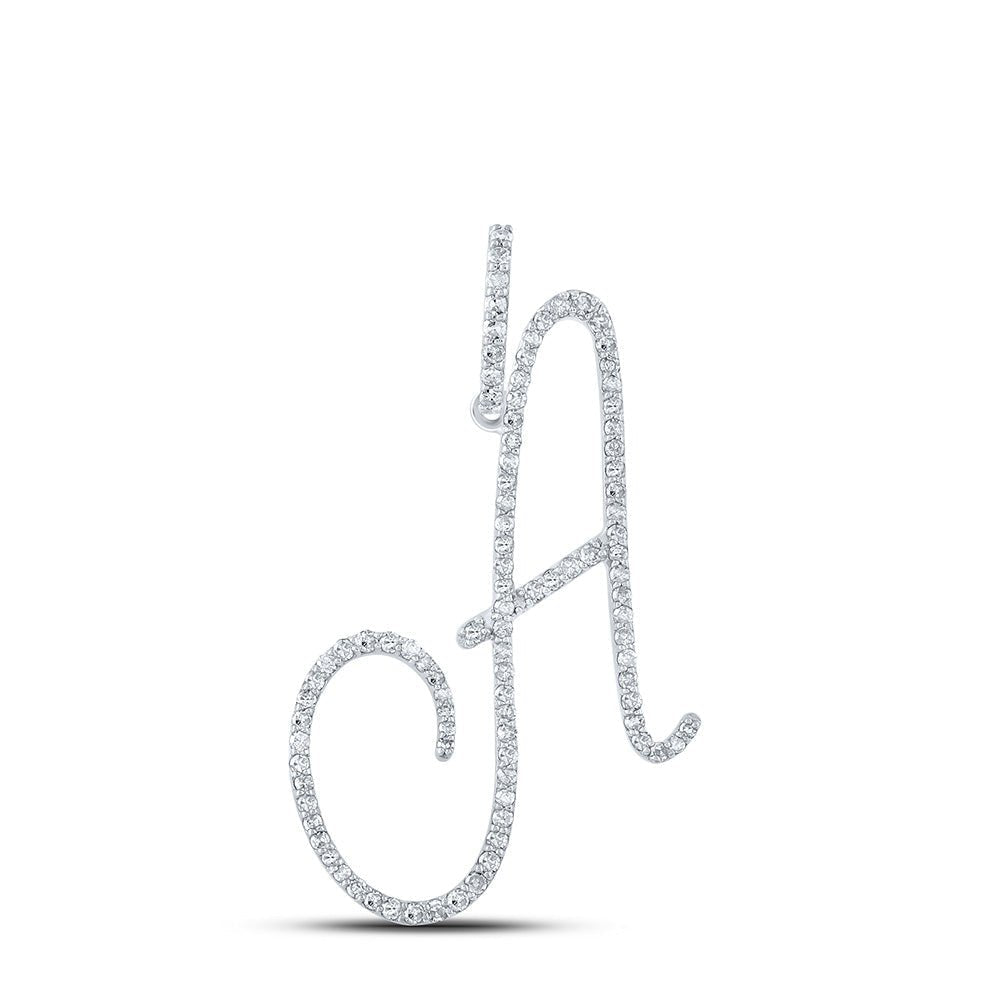 10kt White Gold Diamond Initial Pendant - A Symbol of Elegance and Individuality - Splendid Jewellery
