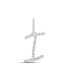 10kt White Gold Diamond Initial Pendant - Elegant and Personalized Jewelry Piece - Splendid Jewellery