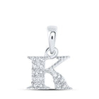 10kt White Gold Diamond Initial Pendant: Elegant and Personalized Sparkle - Splendid Jewellery