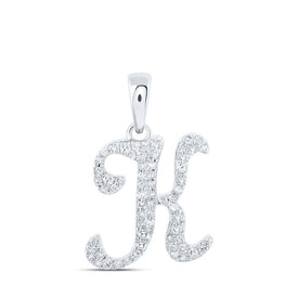 10kt White Gold Diamond Initial Pendant - Elegant and Timeless Symbol of Individuality - Splendid Jewellery