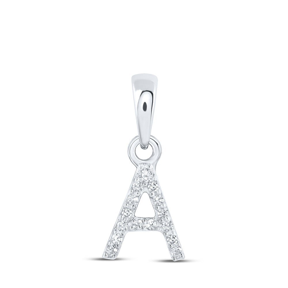10kt White Gold Diamond Initial Pendant: Elegant Personalized Brilliance - Splendid Jewellery