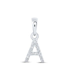 10kt White Gold Diamond Initial Pendant: Elegant Personalized Brilliance - Splendid Jewellery