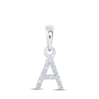 10kt White Gold Diamond Initial Pendant: Elegant Personalized Brilliance - Splendid Jewellery