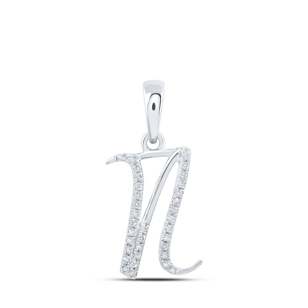 10kt White Gold Diamond Initial Pendant - Elegant Personalized Charm - Splendid Jewellery
