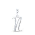 10kt White Gold Diamond Initial Pendant - Elegant Personalized Charm - Splendid Jewellery