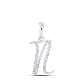 10kt White Gold Diamond Initial Pendant - Elegant Personalized Charm - Splendid Jewellery
