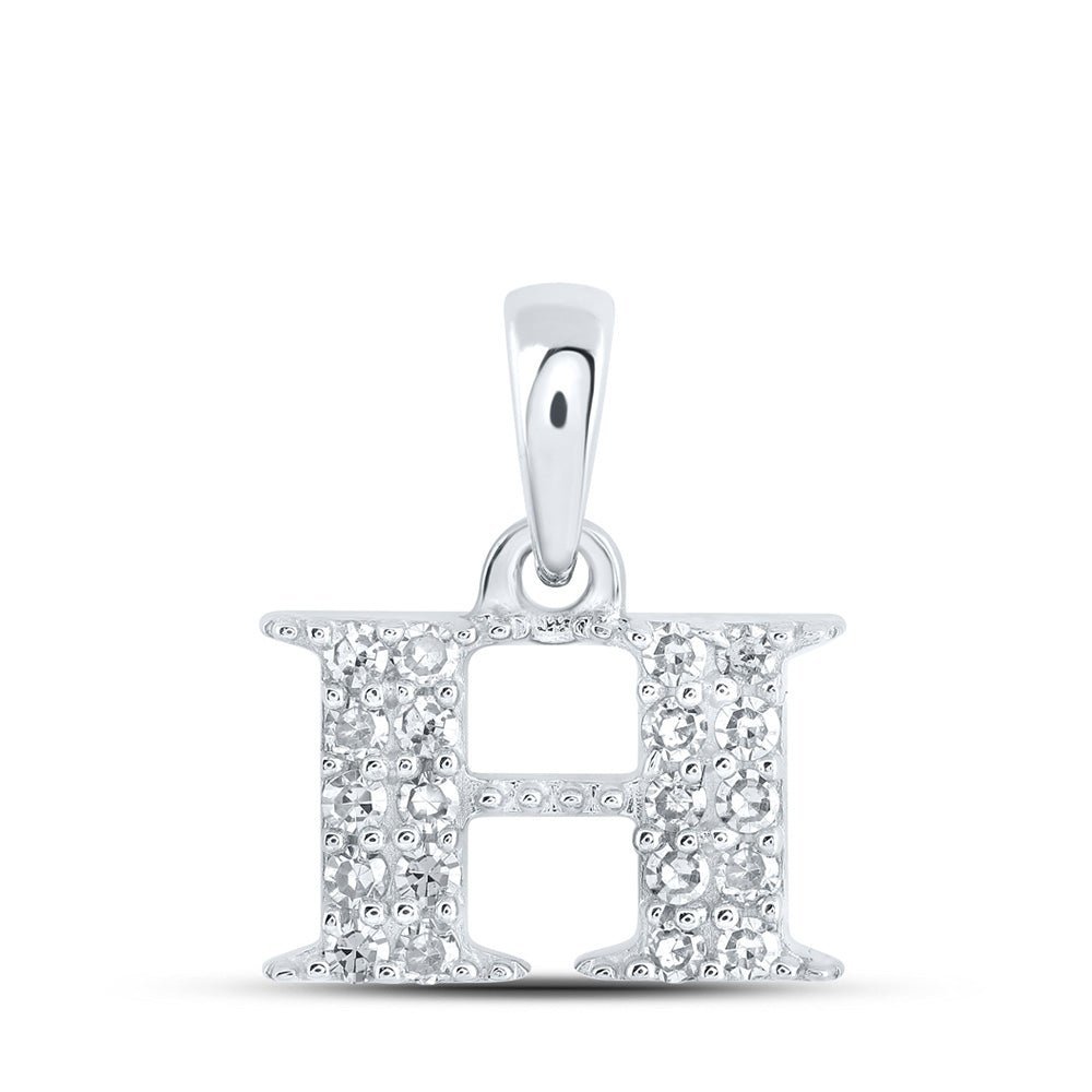 10kt White Gold Diamond Initial Pendant - Personalized Elegance - Splendid Jewellery