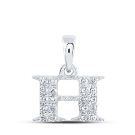 10kt White Gold Diamond Initial Pendant - Personalized Elegance - Splendid Jewellery