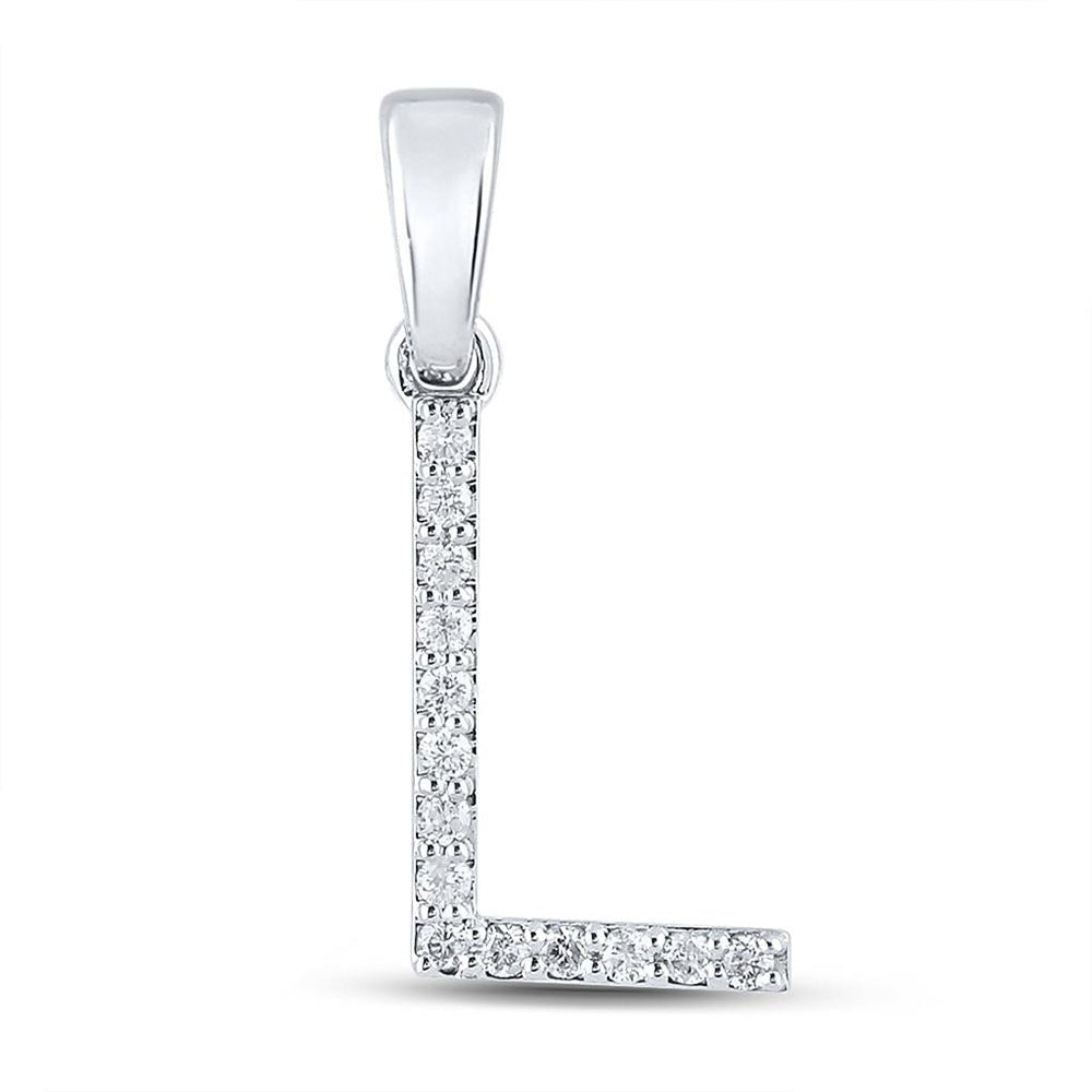 10kt White Gold Diamond Initial Pendant - Personalized Elegance - Splendid Jewellery