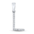 10kt White Gold Diamond Initial Pendant - Personalized Elegance - Splendid Jewellery