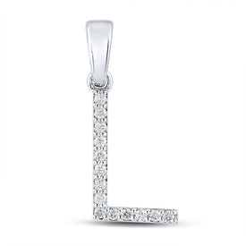 10kt White Gold Diamond Initial Pendant - Personalized Elegance - Splendid Jewellery