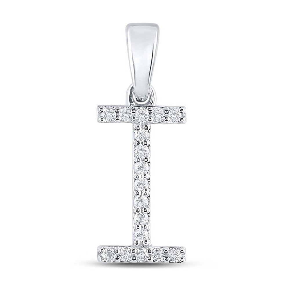 10kt White Gold Diamond Initial Pendant - Personalized Elegance - Splendid Jewellery