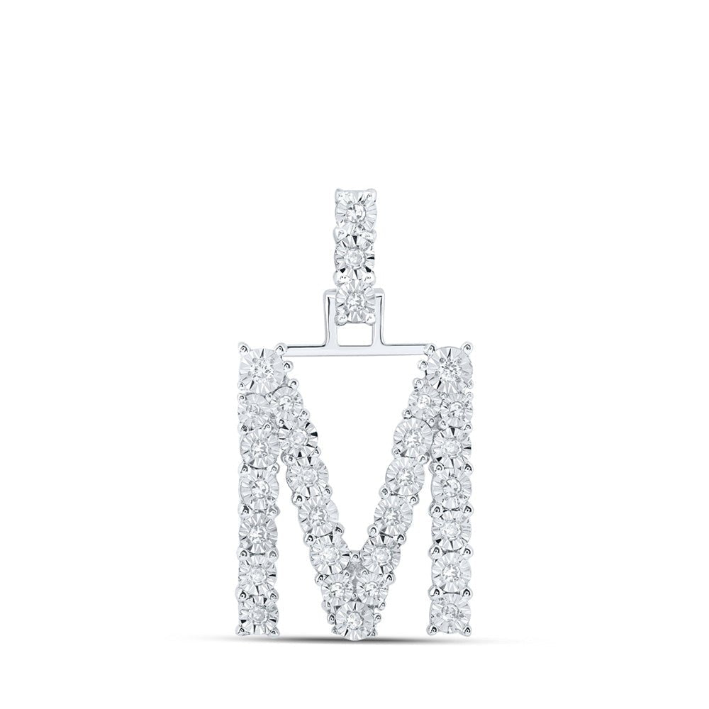 10kt White Gold Diamond Initial Pendant - Personalized Elegance - Splendid Jewellery