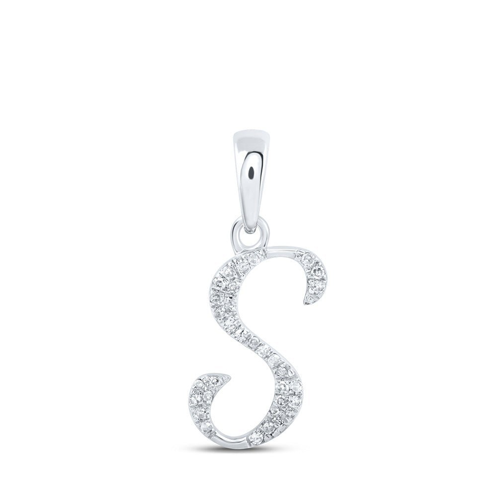 10kt White Gold Diamond Initial Pendant - Personalized Elegance - Splendid Jewellery