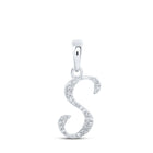 10kt White Gold Diamond Initial Pendant - Personalized Elegance - Splendid Jewellery
