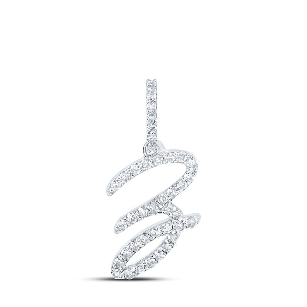 10kt White Gold Diamond Initial Pendant - Personalized Elegance - Splendid Jewellery