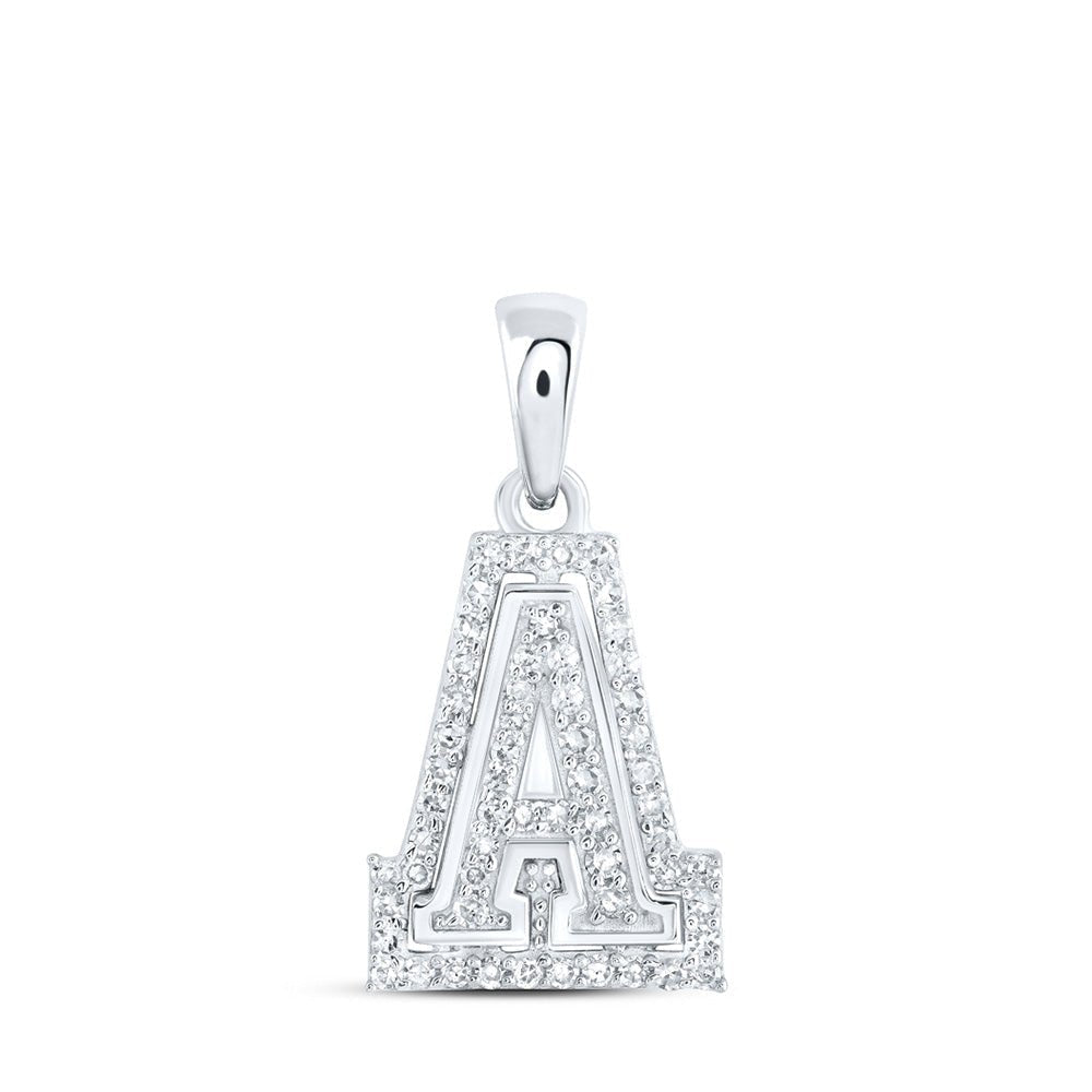 10kt White Gold Diamond Initial Pendant - Personalized Elegance - Splendid Jewellery